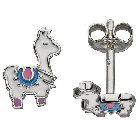Colkid Kinder Ohrstecker Lama, 925 Silber, weiß - Bild 1
