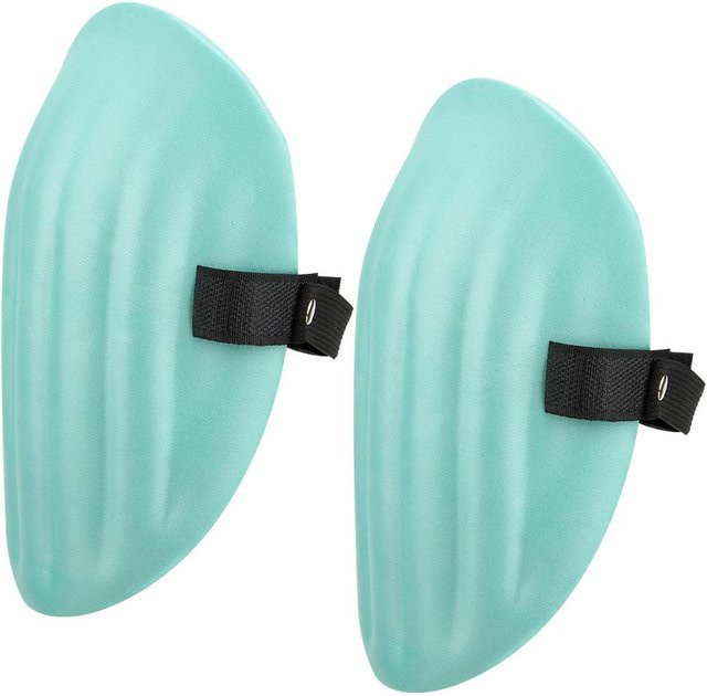 Igeteck Knieschützer Set aus EVA-Schaum in Weiß und Türkis mit verstellbarem Klettband für Fitness, Yoga und Rollschuhlaufen, 2 Stück - Bild 1
