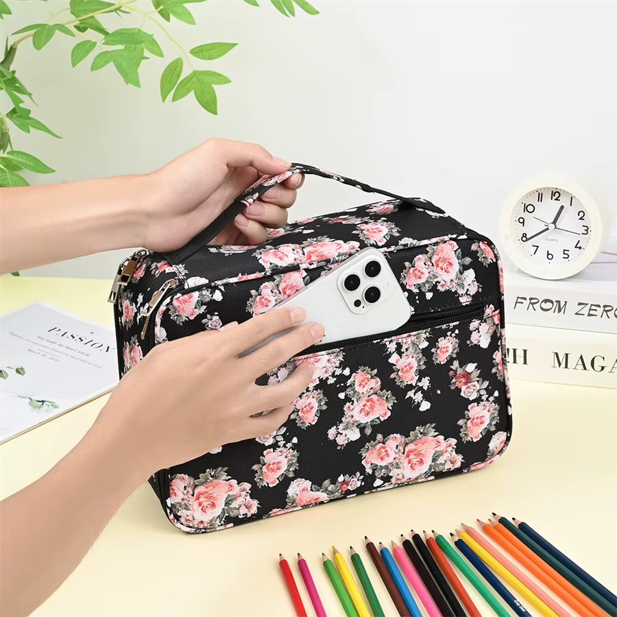 DIANNY Federmäppchen mit 300 Fächern in Multicolour, großes Stifteetui aus Textil für die Schule - Bild 3