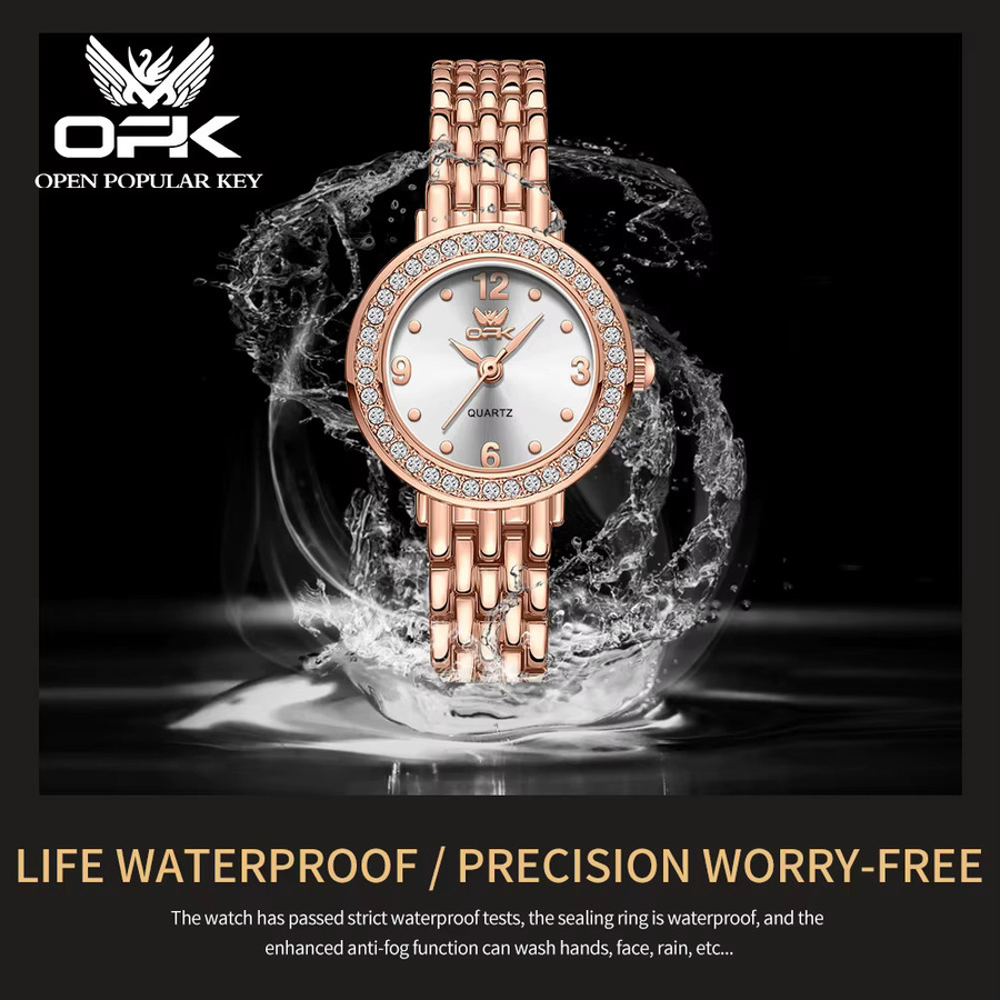 OPK Armbanduhr, Quarz, Edelstahl, Diamant, Damen, Roségold - Bild 4
