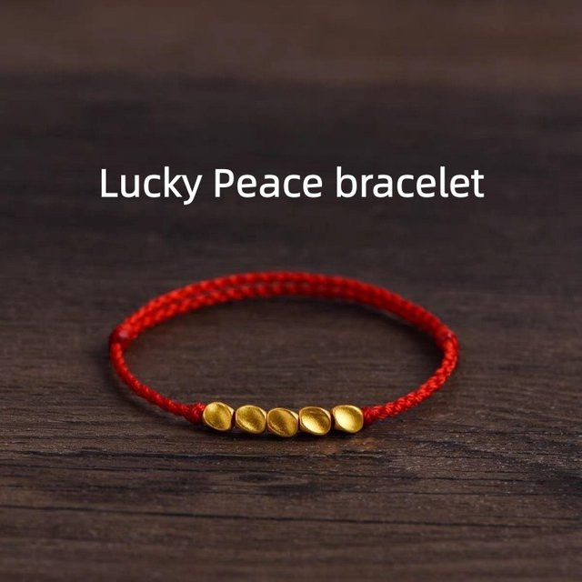 sennier Armband, rotes Seil, Kupfer, Perle, Unisex - Bild 1