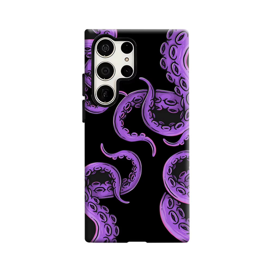 Stoßfeste Doppelschicht Handyhülle mit Oktopus-Tentakel Design für Samsung Galaxy S25 Ultra, S24, S23 Ultra und S23 Plus in Lila - Bild 7