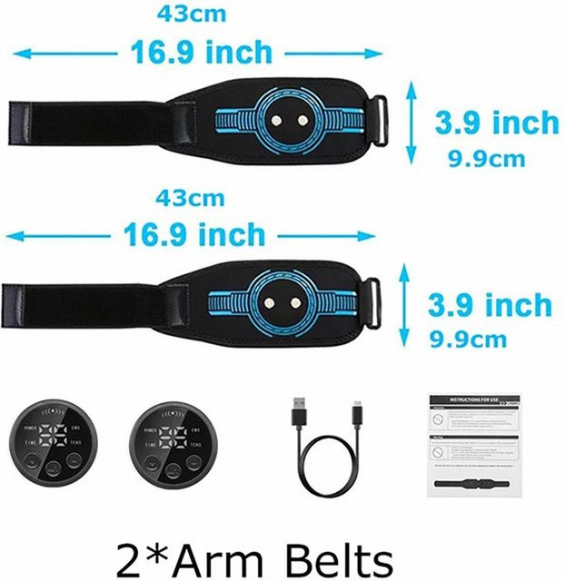 Fair Deal Direct EMS-Hüftgürtel-Massagegerät für Bauch-Fitness und Ganzkörper-Muskeltraining in Schwarz mit USB-Ladefunktion - Bild 1
