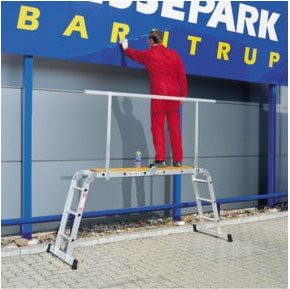 Euroline Gerüstbohle für Klappleiter, gelb, geriffelt, Länge: 2,00 m - Bild 1