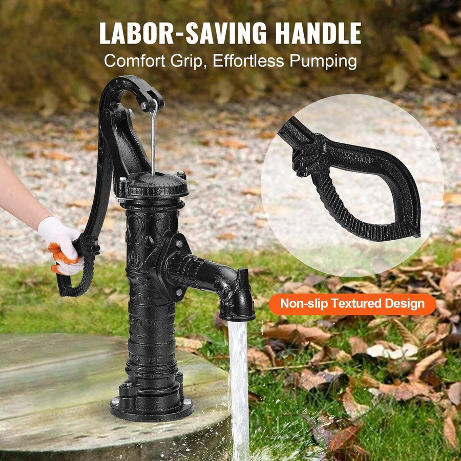 Antike manuelle Wasserpumpe aus Gusseisen von Buying Solutions, MB in Schwarz, H x B x T: 65 x 37 x 15 cm - Bild 3