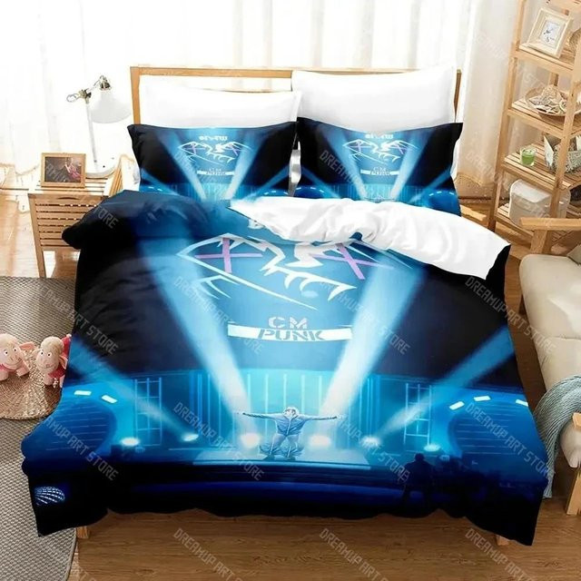 JMG Household Supplies Bettwäsche-Set CM Punk AEW Der Beste der Welt, Blau, B/H: 90 x 200 cm - Bild 1