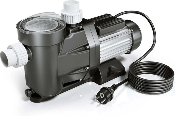 Wiltec Poolpumpe als Schwimmbad-Filterpumpe und Umwälzpumpe in Schwarz-Grau mit 33600 L/H und 1500 W