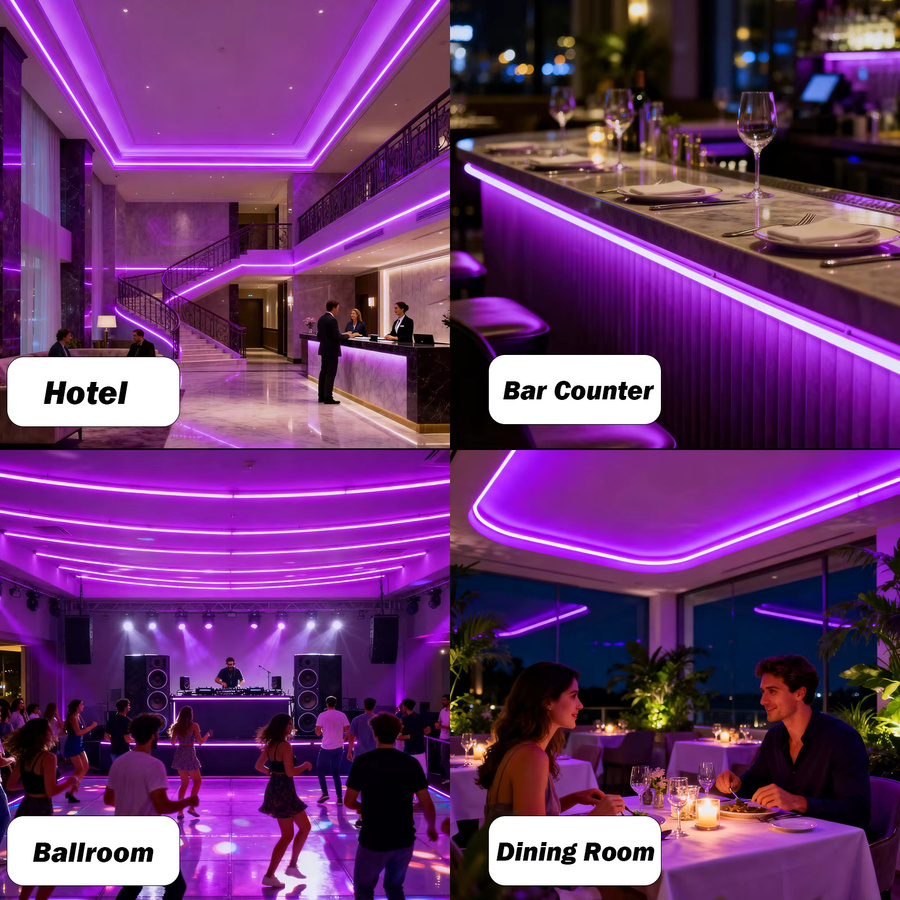 KISUFU COB LED Neonstreifen RGB Multicolour, wasserdichter flexibler LED-Streifen mit EIN/AUS-Schalter, 230V AC, weißes Silikongehäuse - Bild 2