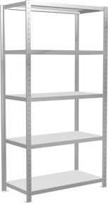Schulte Grundregal Steckregal MULTIplus330 mit 5 Fachböden und Kreuzstrebe, Farbe: Lichtgrau, B/T/H: 200 x 100 x 50 cm - Bild 1