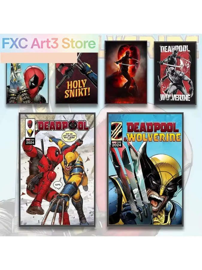 Kayou Marvel Deadpool Wolverine Anime Poster als rahmenloser Leinwanddruck in Multicolour - Bild 5