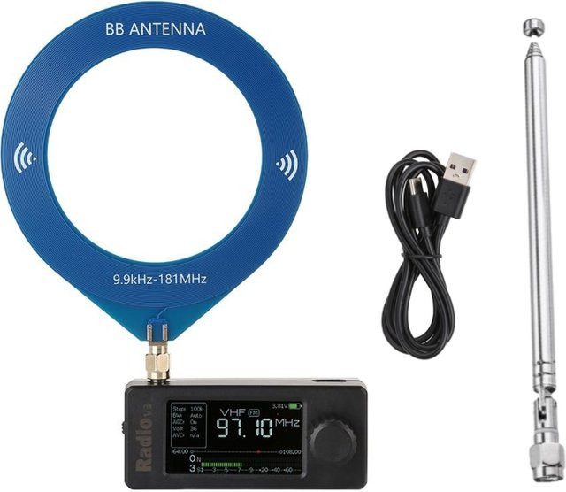 ATS-mini V3 Pocket SSB Mini Radio mit ABS-Gehäuse in Schwarz, ESP32S3 Radio Receiver für LSB, USB, AM, FM mit Kopfhörerverstärker und Hi-Z Funktion - Bild 1