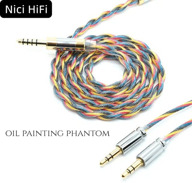 Nici HiFi-52 Litz Upgrade-Kabel in Multicolour mit 4,4 mm auf Dual 3,5 mm Anschluss für Hifiman SUNDARA Ananda HE400SE Denon AH-D600 und SONY MDR Z1R - Bild 1