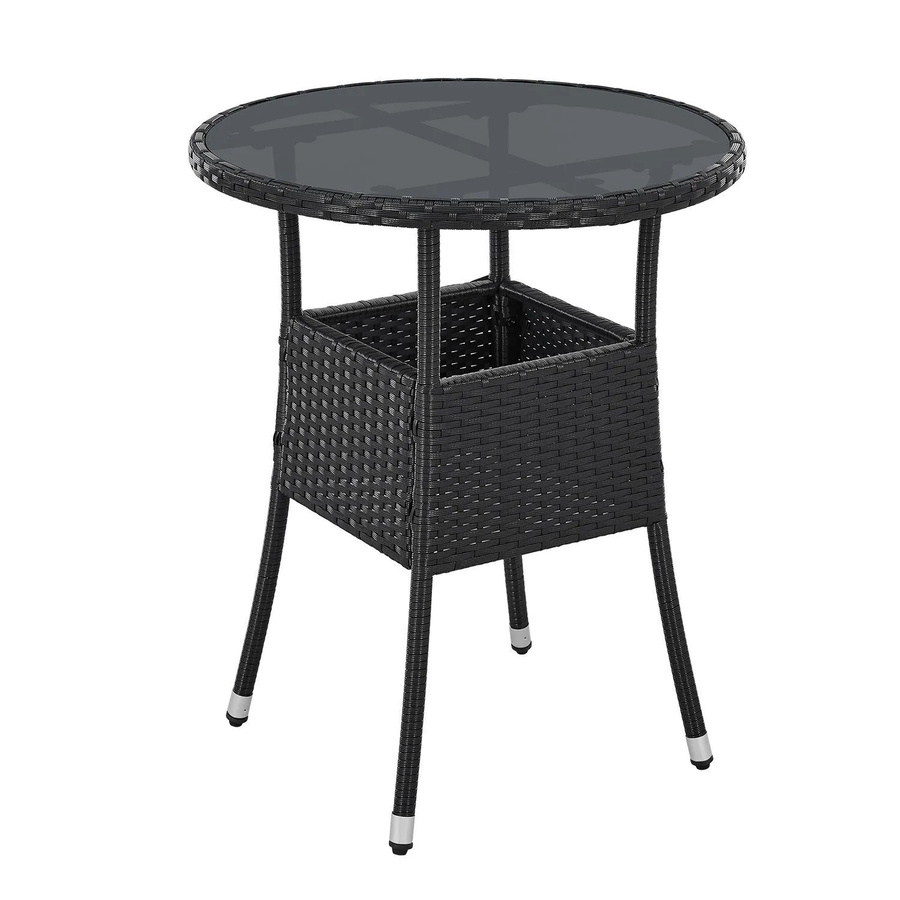 Juskys Polyrattan Gartentisch Yoro rund Schwarz Durchmesser: 60 cm - Bild 4