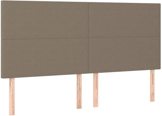 vidaXL LED Kopfteil modern in Beige mit USB-Ladeanschluss und integrierter Beleuchtung, B/T/H: 180 x 5 x 118/128 cm - Bild 1