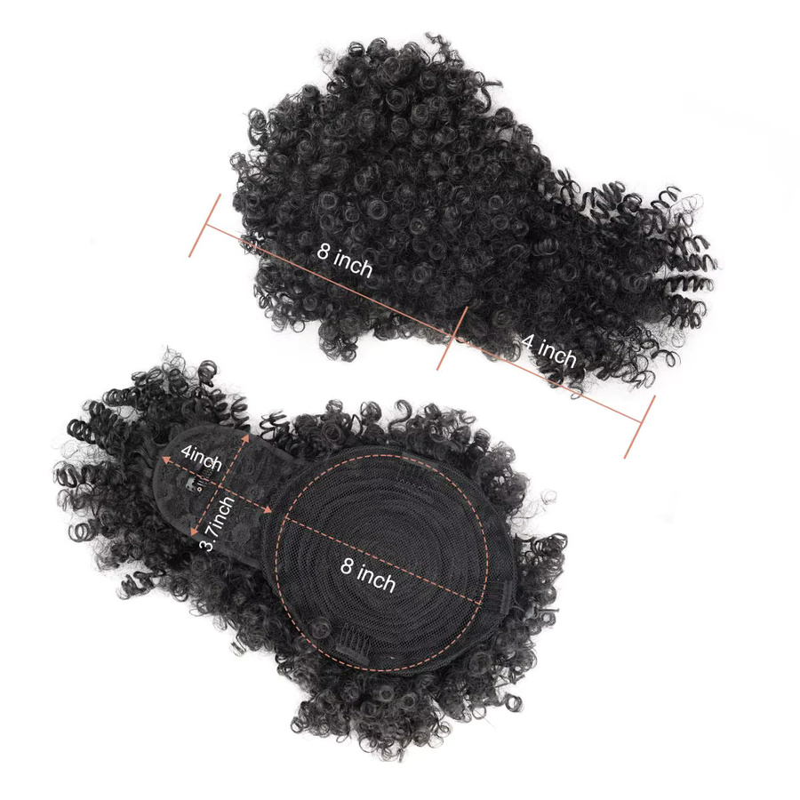 SHUOXIU Afro Puff Synthetischer Kordel Pferdeschwanz mit Pony, 1b, Damen - Bild 4