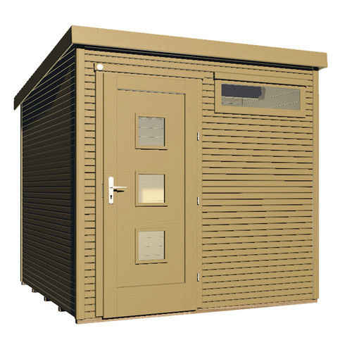 WEKA Gartenhaus Typ 171 aus Massivholz in Beige mit Flachdach B/H/T: 248 x 235 x 253 cm - Bild 3