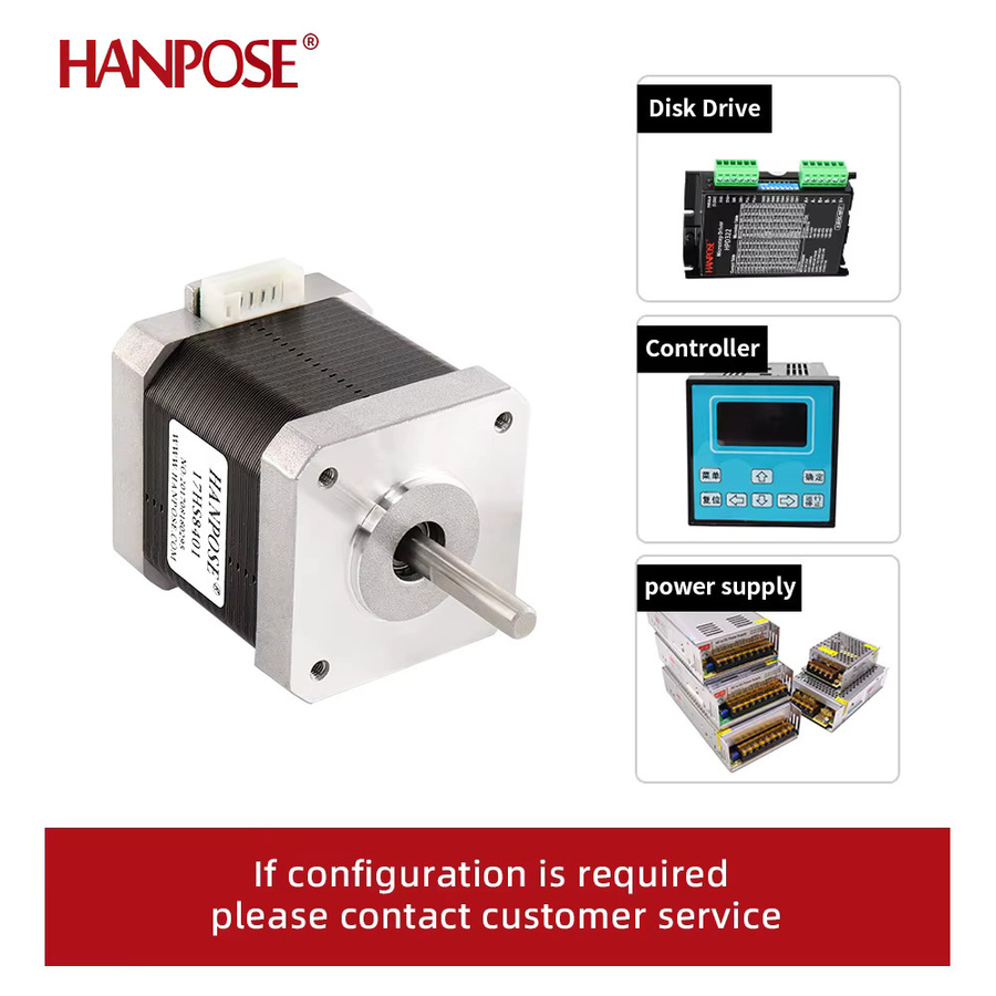HANPOSE Nema 17 Schrittmotor 17Hs8401 4-Leiter in Silber, 3er-Set, 52N.cm, 48mm, 1,8A, 42mm für 3D-Drucker - Bild 2