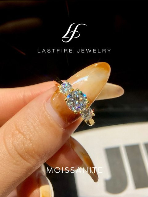 Ring 925 Silber, Moissanit-Diamant, Damen - Bild 1