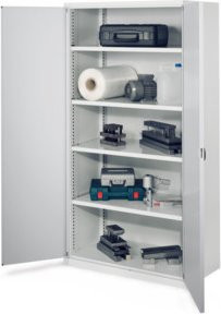 Kappes Schwerlastschrank OMT Mod. 41 in Grau mit Doppelwandtüren, Regalböden, Schubladen und Schloss, H x B x T: 195 x 60 x 60 cm - Bild 1