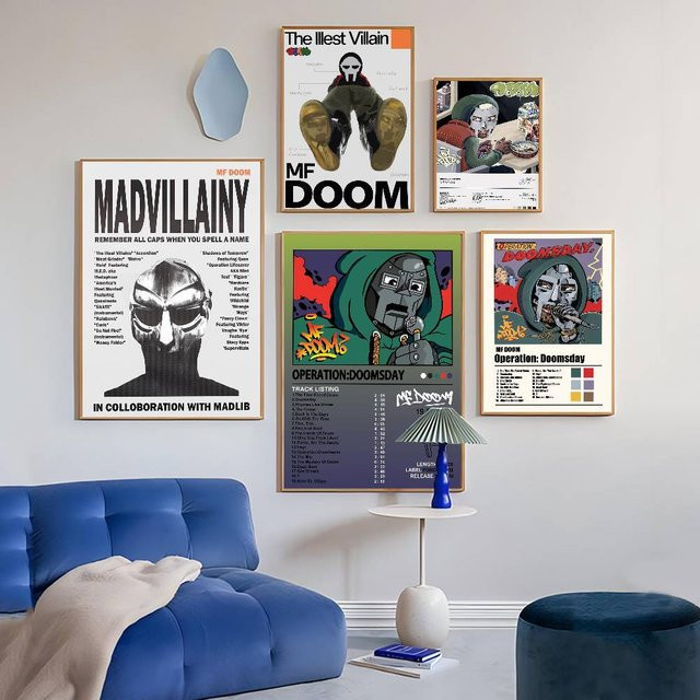 MF Doom Comic-Album Selbstklebendes Kunstposter in Mehrfarbig mit Abstraktem Illustration-Design - Bild 1