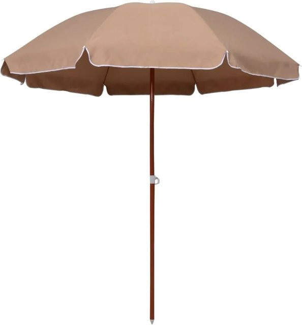 vidaXL Sonnenschirm mit Stahl-Mast in Beige aus Polyester, Höhe: 230 cm, Breite: 210 cm - Bild 1