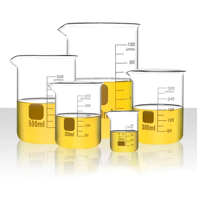 Graduierte Bechergläser aus transparentem Borosilikatglas für chemische Experimente und Laboranwendungen - Bild 1