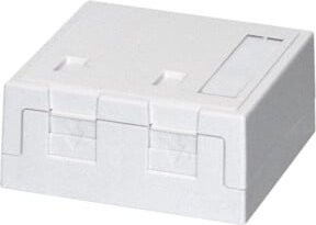 Daetwyler Aufputzdose für 2x Keystone Module in Weiß, B/T/H: 6,8 x 6,5 x 3,0 cm - Bild 1