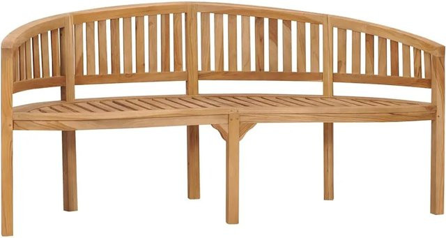 vidaXL Bananenbank aus Teakholz in Braun, B/T/H: 180 x 45 x 86 cm - Bild 1