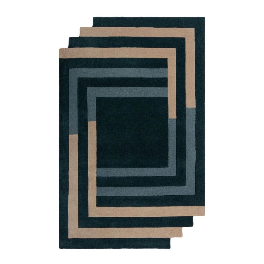 Flair Rugs Wollteppich Labyrinth Shaped in Blau-Beige mit geometrischem Design, B: 200 cm, T: 290 cm - Bild 2