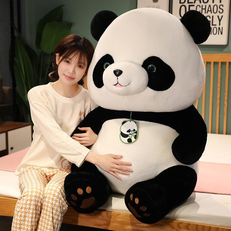 GDzaccly Panda Plüschtier Runder Dicker Panda Puppe Schwarz Weiß - Bild 4