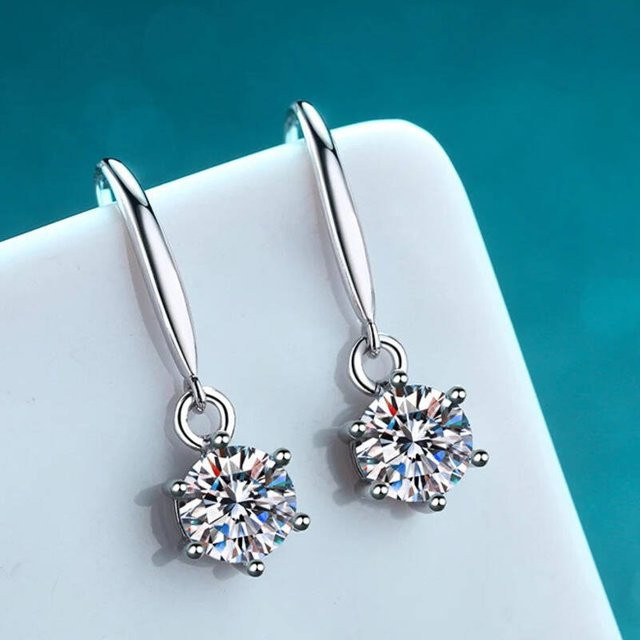 JoiasHome Tropfenohrringe 925 Sterlingsilber, Moissanit, Damen - Bild 1