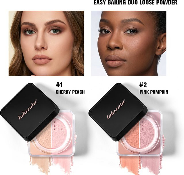 Huda Bake Loose Powder Brightening & Correcting Duo, Mattierendes Puder - Bild 1