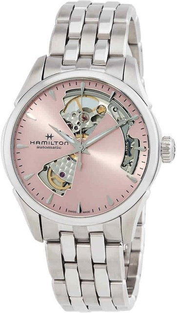 Hamilton Jazzmaster Damenuhr, Automatik, Edelstahl, Rosa, 36 mm - Bild 1