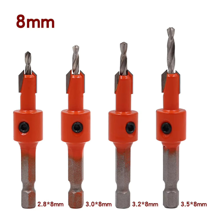 DAZZLEEX Holzbearbeitung Bohrer Set mit Sechskantschaft, Senker und Router Bit für Pilotlöcher in Orange - Bild 5