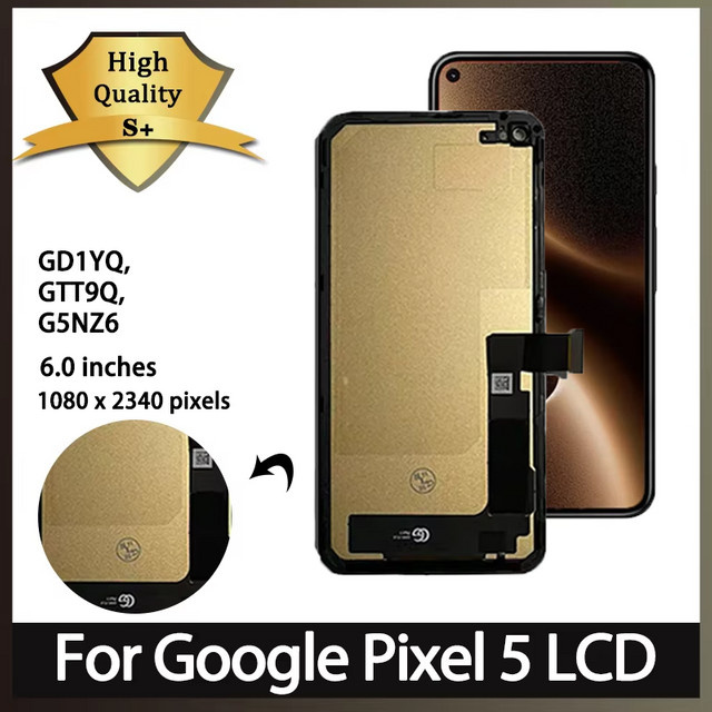 Google Pixel 5 TFT Pixel Display mit Rahmen in Schwarz inklusive LCD Touchscreen Digitizer für die Montage (Modelle GD1YQ, GTT9Q, G5NZ6) - Bild 1