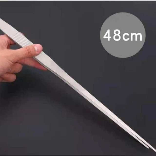 Multifunktionale Edelstahl Clipzange in Grau, 48 cm lange rutschfeste Ellbogenpinzette für Aquarium und Haushalt - Bild 1