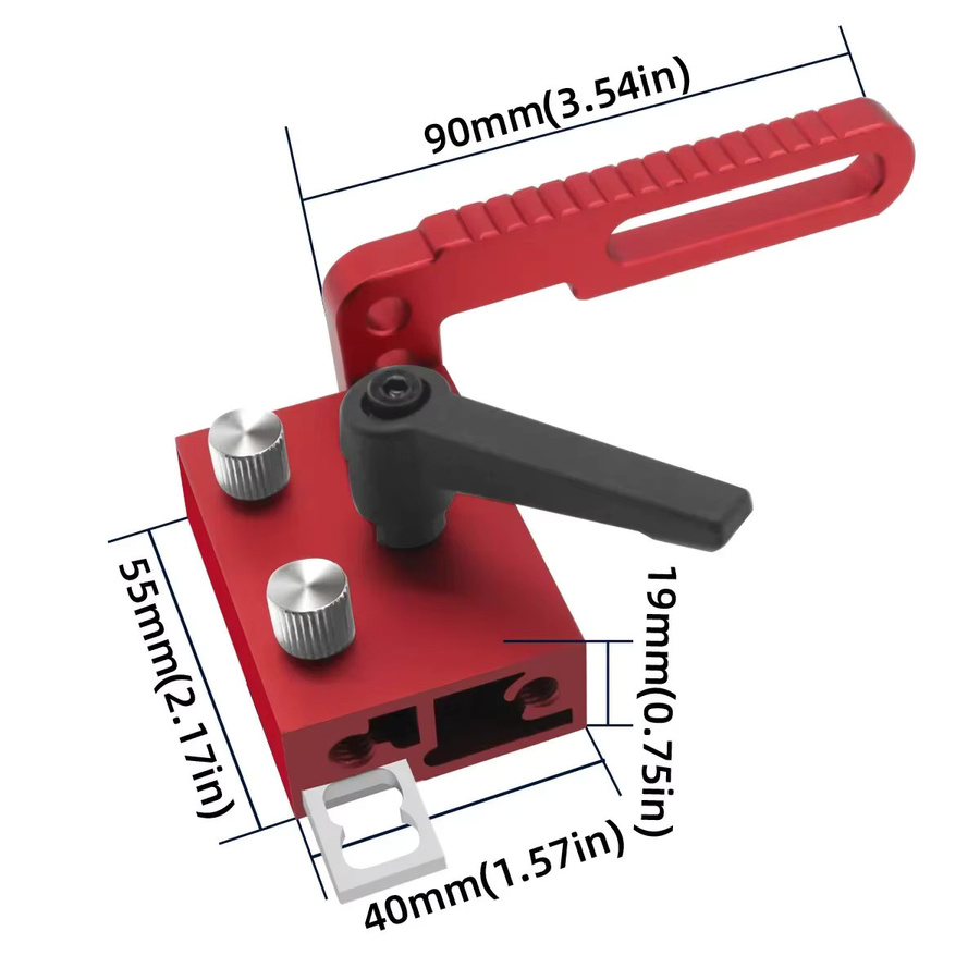 FNICEL Verstellbarer Zaun-Flip-Stop aus legiertem Stahl in Rot für präzise Längenbegrenzung bei der Holzbearbeitung - Bild 2