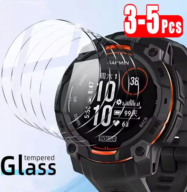 3-5 Stück Displayschutzfolien aus gehärtetem Glas für Garmin Forerunner 55 235 245 245M 255 255S 645 935 945 955, transparent - Bild 1