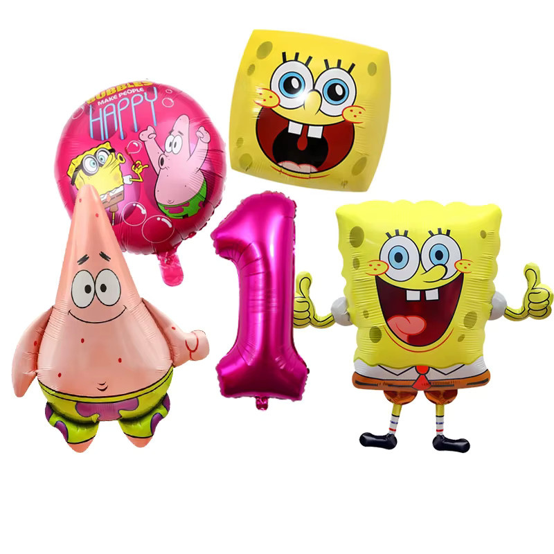 Potdemiel SpongeBob Themen-Luftballons in Mehrfarbig für Kindergeburtstag und Baby-Shower-Party, rund - Bild 2