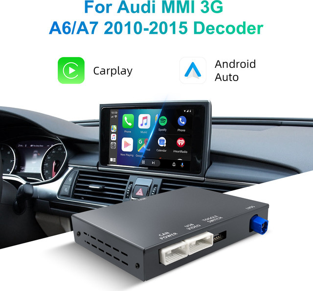 Ezonetronics OEM Bildschirm-Upgrade-Decoder-Box für Audi A6/A7 2010-2015 mit CarPlay und Android Auto, Schwarz, für 6,5 Zoll oder 7 Zoll MMI 3G Bildschirme - Bild 1