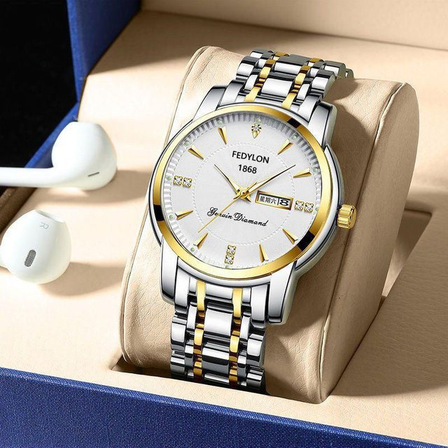 YIRAN Jewelry Armbanduhr Quarz, Edelstahl, Weiß, Herren - Bild 1