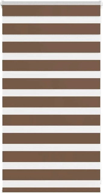 vidaXL Doppelrollo Day & Night in Braun mit Streifenmuster aus Polyester, B: 70 cm, H: 100 cm - Bild 1