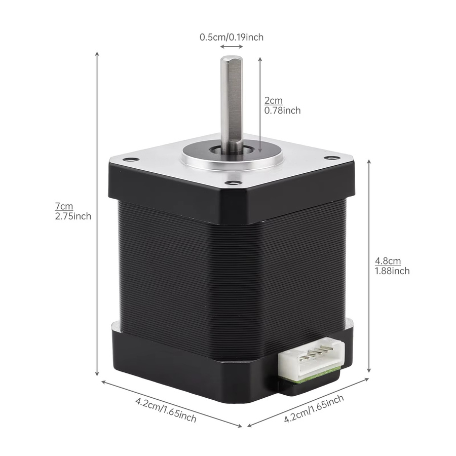 Nema17 Schrittmotor bipolar 48 mm 2 A 65 N.cm 2 Phasen 4-Draht 1,8 Grad für DIY CNC und 3D-Drucker - Bild 3