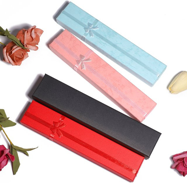 12er Set JILKOL Schmuckboxen mit Schleife in Pink aus Papier zur Aufbewahrung von Ohrringen, Halsketten und Schmuck - Bild 1