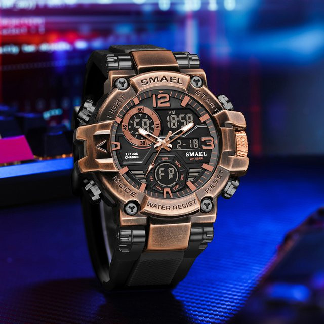 SMAEL Armbanduhr Quarz, Alarm, Schwarz, Silikon, Kinder - Bild 1