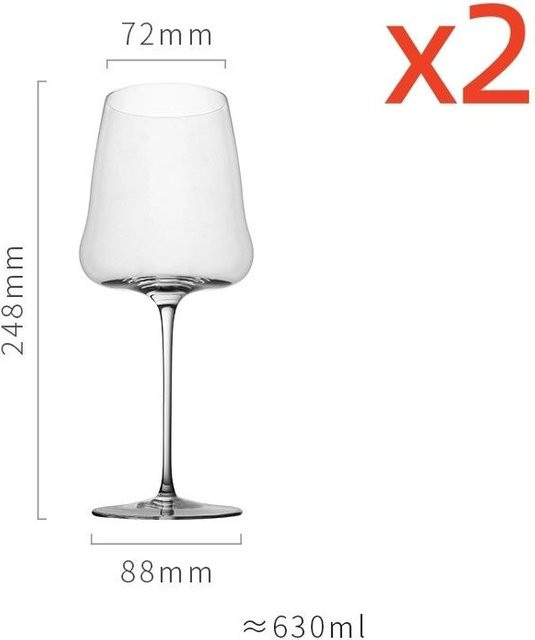 Yiran Furniture Bordeaux Rotwein Glas aus Kristall, Wolken Design, Transparent, 300-630ml - Bild 1