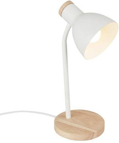 Briloner Prep Tischleuchte Weiß-Holz mit E14 Fassung, Höhe: 38 cm, Durchmesser: 14 cm - Bild 1