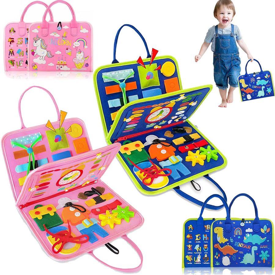 LOLOTREE Beschäftigtes Brett, Aktivität, Montessori-Spielzeug, Rosa / Pink, Bunt / Mehrfarbig - Bild 3