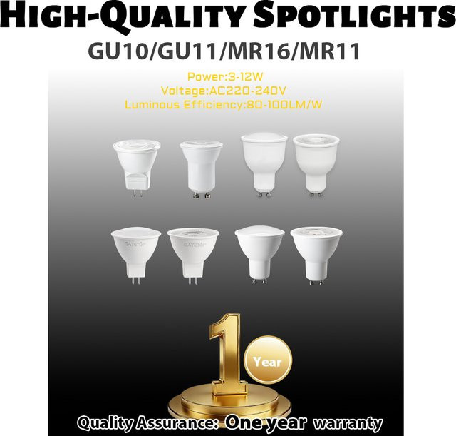 4er-Pack MR11 GU10 LED-Spot-Glühbirnen mit 35mm Durchmesser, 3W, Weiß, AC 220V Mini COB LED-Strahlerlampe - Bild 1