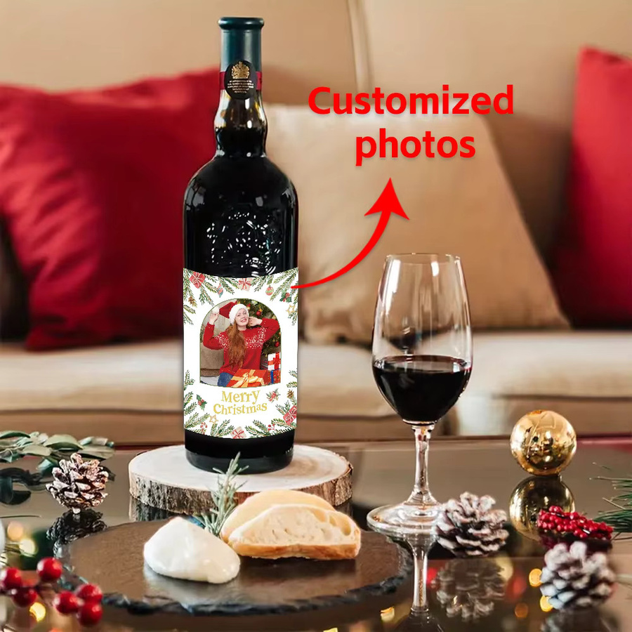 Personalisierte Weihnachts-Wein-Etiketten als wasserfeste Aufkleber für deine Partydekoration, Mehrfarbig - Bild 4